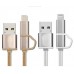 3pcs 2 in 1 Lightning Nylon Micro USB Cable  for iPhone,iPad,iPod,Samsung Galaxy, Tablet, Camera 